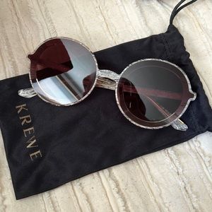 Krewe white round gradient sunglasses